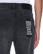 Mens Hazlow 3rd Degree Black Straight Denim Jeans - Grey