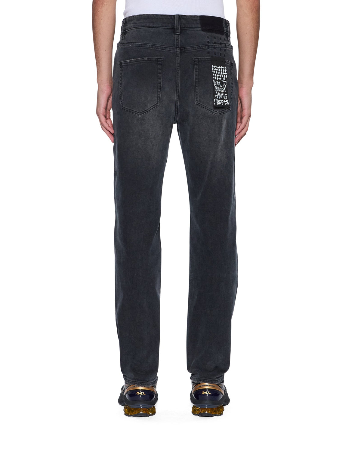Mens Hazlow 3rd Degree Black Straight Denim Jeans - Grey