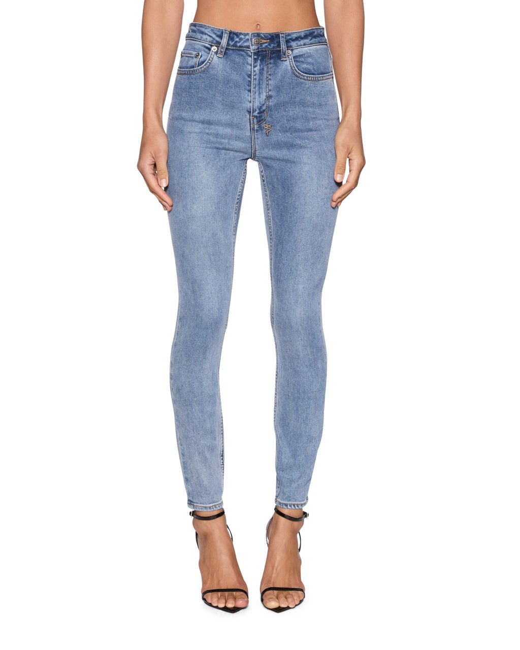 Womens Hi N Wasted True Vintage Skinny Denim Jeans - Denim