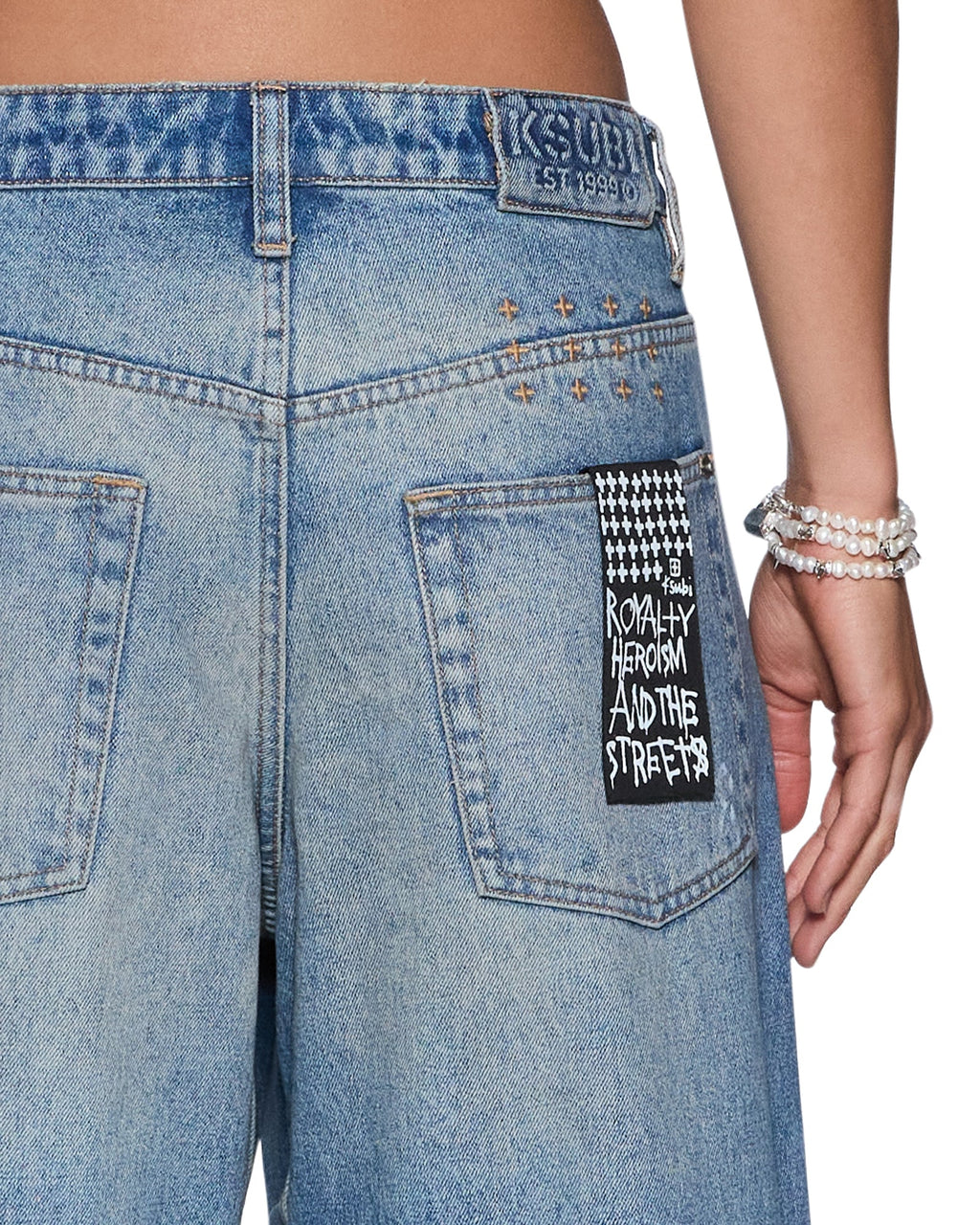 Womens Ksuper Jean Painter Blue Baggy Denim Jeans - Denim