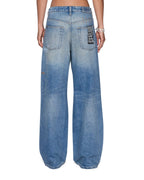 Womens Ksuper Jean Painter Blue Baggy Denim Jeans - Denim