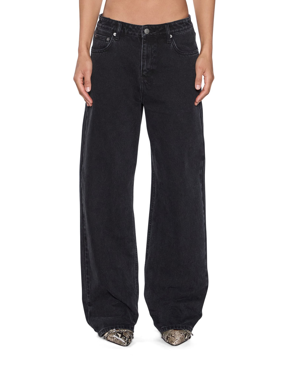 Womens Low Rider Noir Relaxed Denim Jeans - Black