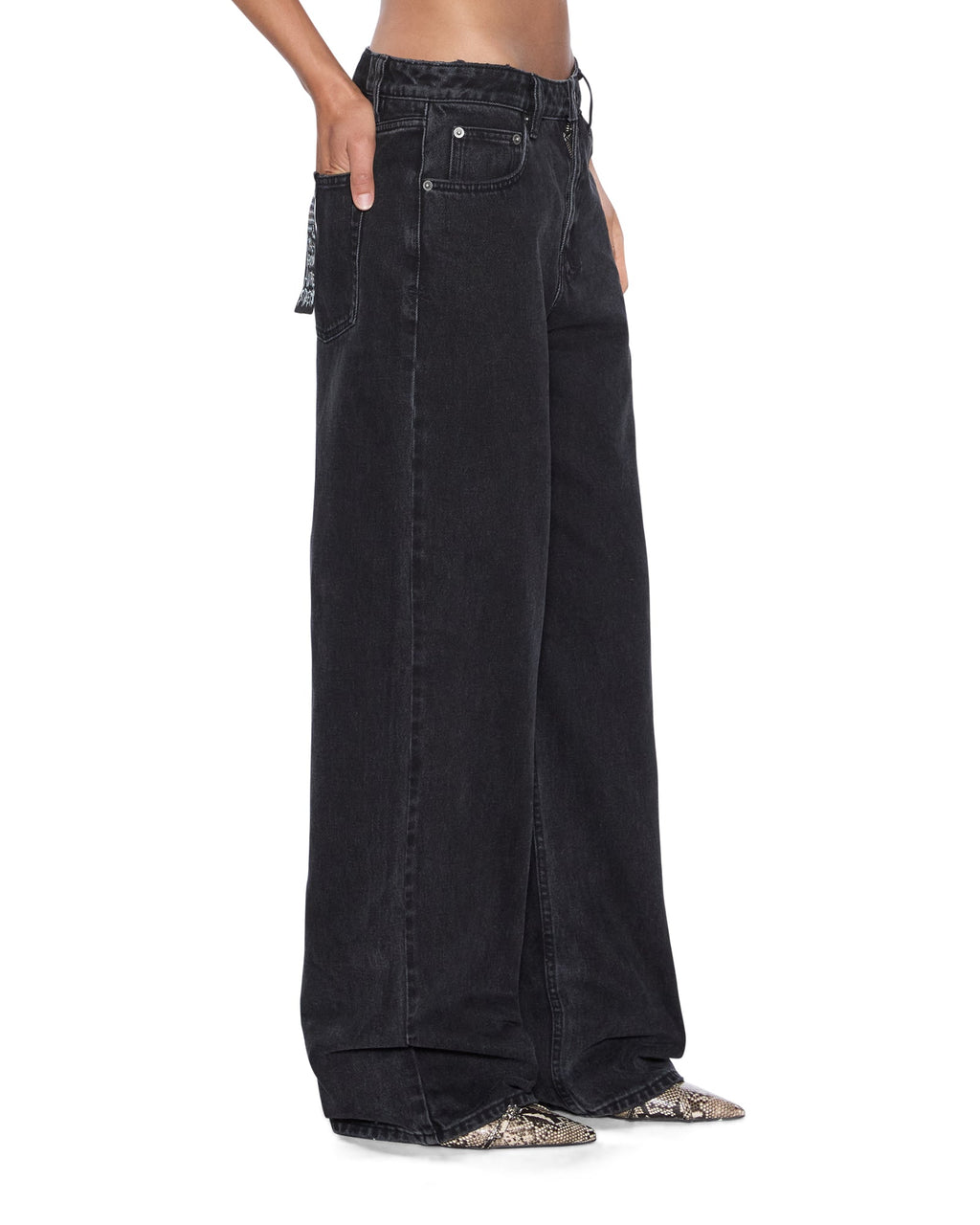 Womens Low Rider Noir Relaxed Denim Jeans - Black