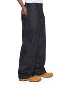 Mens Maxx Selvedge Raw Blue Baggy Denim Jeans - Denim