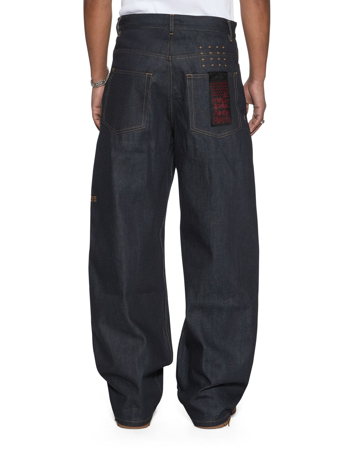 Mens Maxx Selvedge Raw Blue Baggy Denim Jeans - Denim