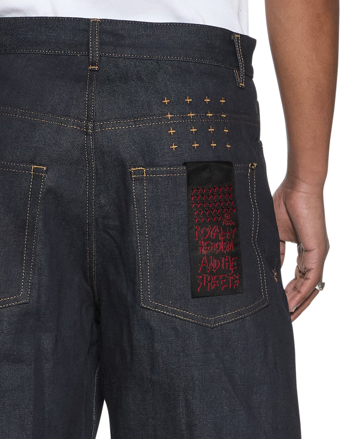 Mens Maxx Selvedge Raw Blue Baggy Denim Jeans - Denim