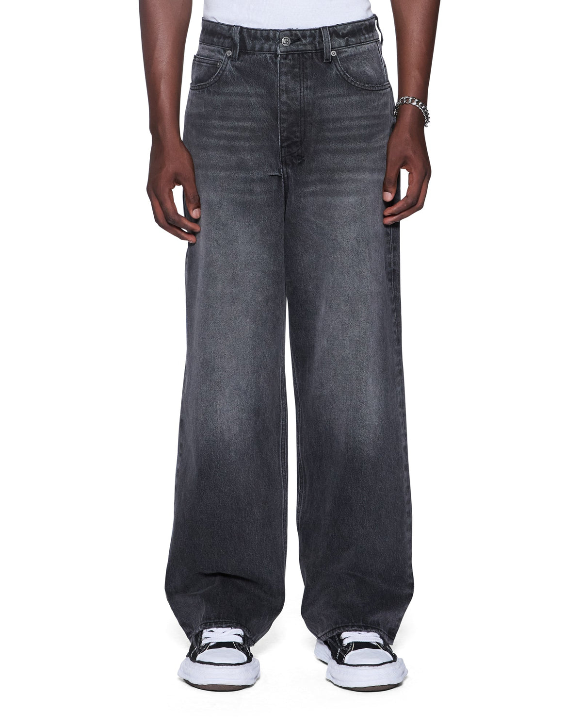 Mens Maxx Villian Grey Baggy Denim Jeans - Grey