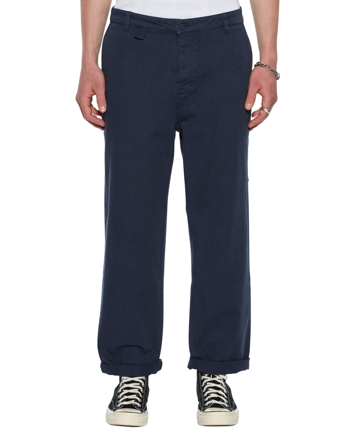 Mens Rival Chino Trouser Navy Straight Pants - Navy