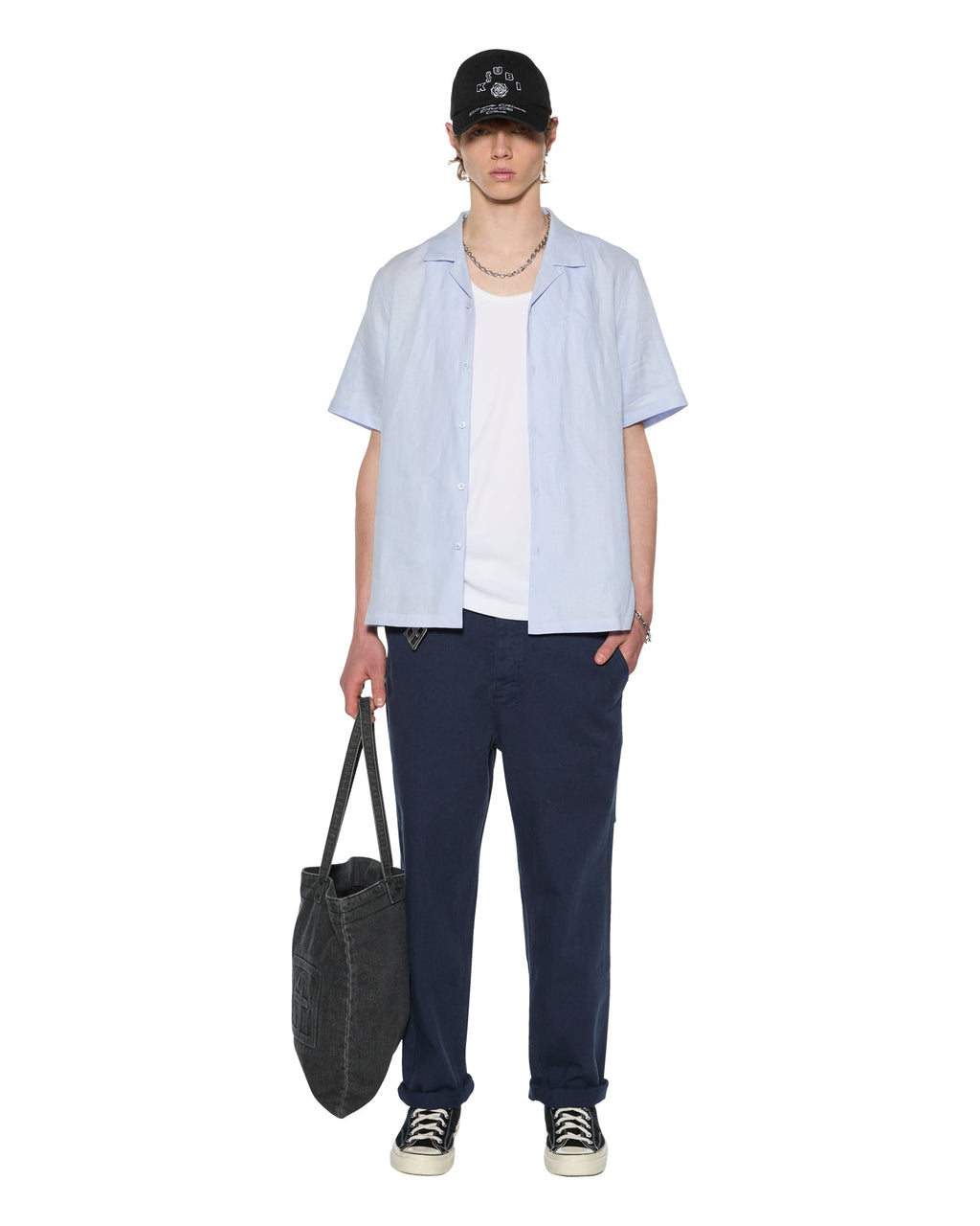 Mens Rival Chino Trouser Navy Straight Pants - Navy