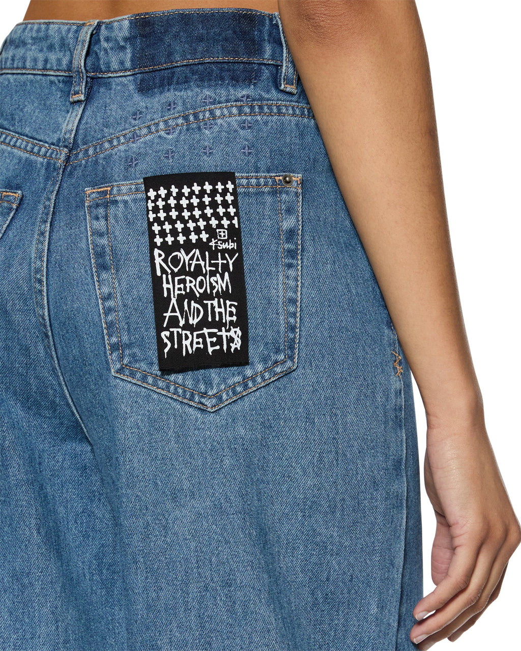 Womens Strider Heritage Wide Denim Jeans - Denim