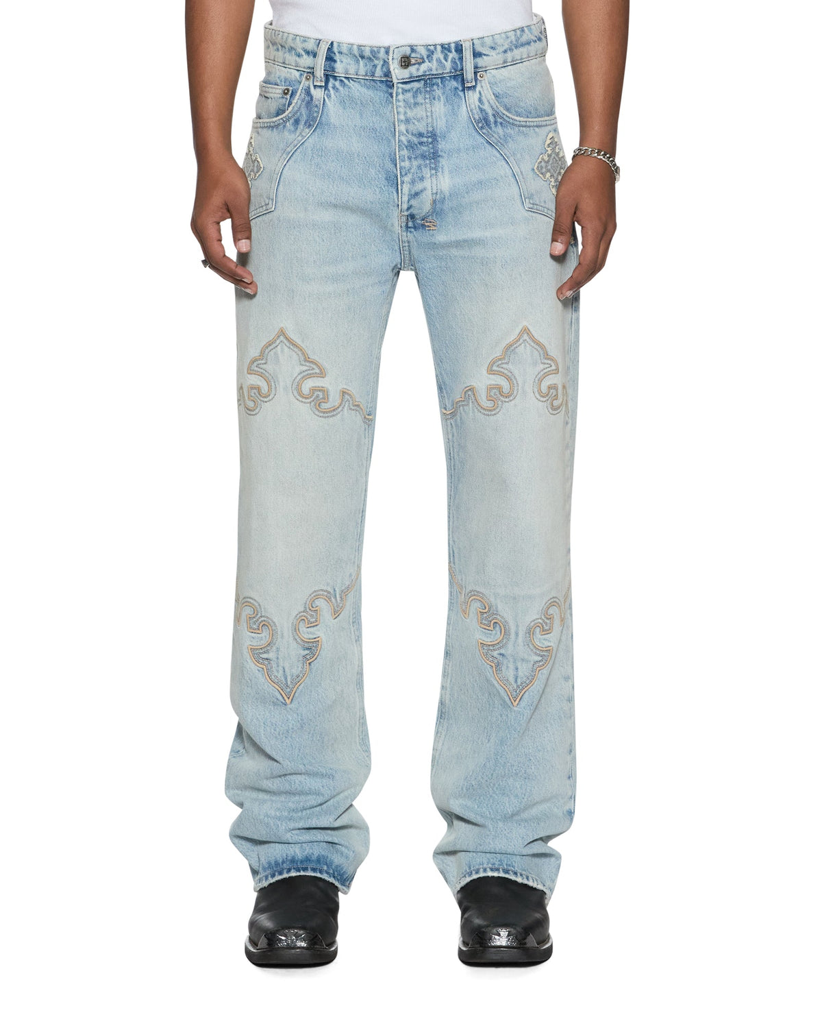 Mens Toro Krystal Blue Bootcut Denim Jeans - Denim