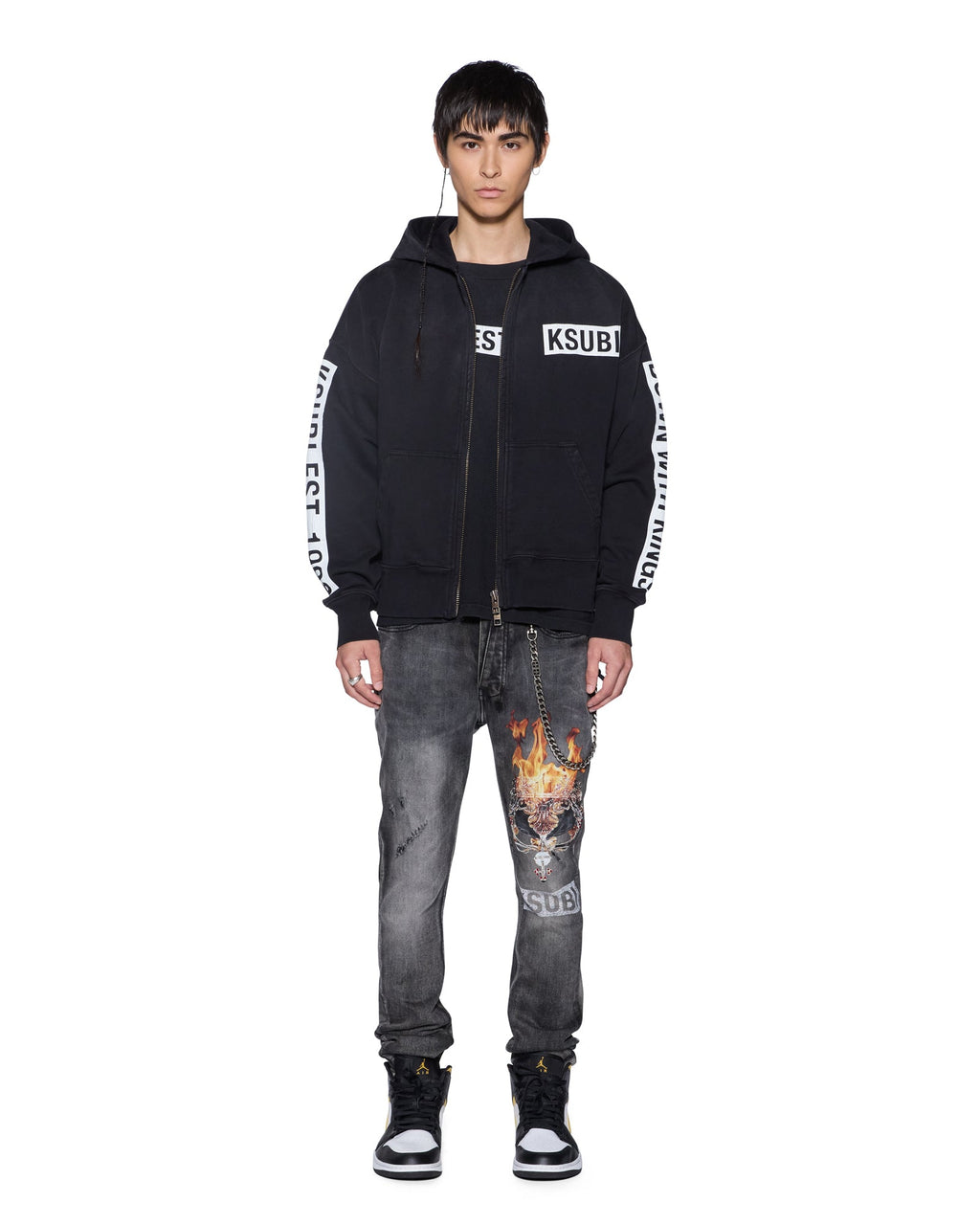 Mens Van Winkle Asher Kings Skinny Denim Jeans - Grey