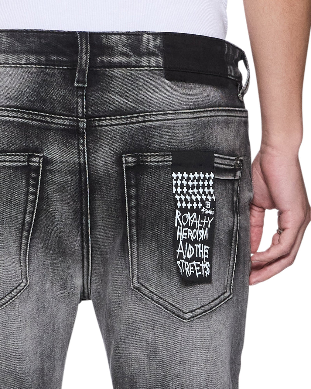 Mens Van Winkle Asher Kings Skinny Denim Jeans - Grey