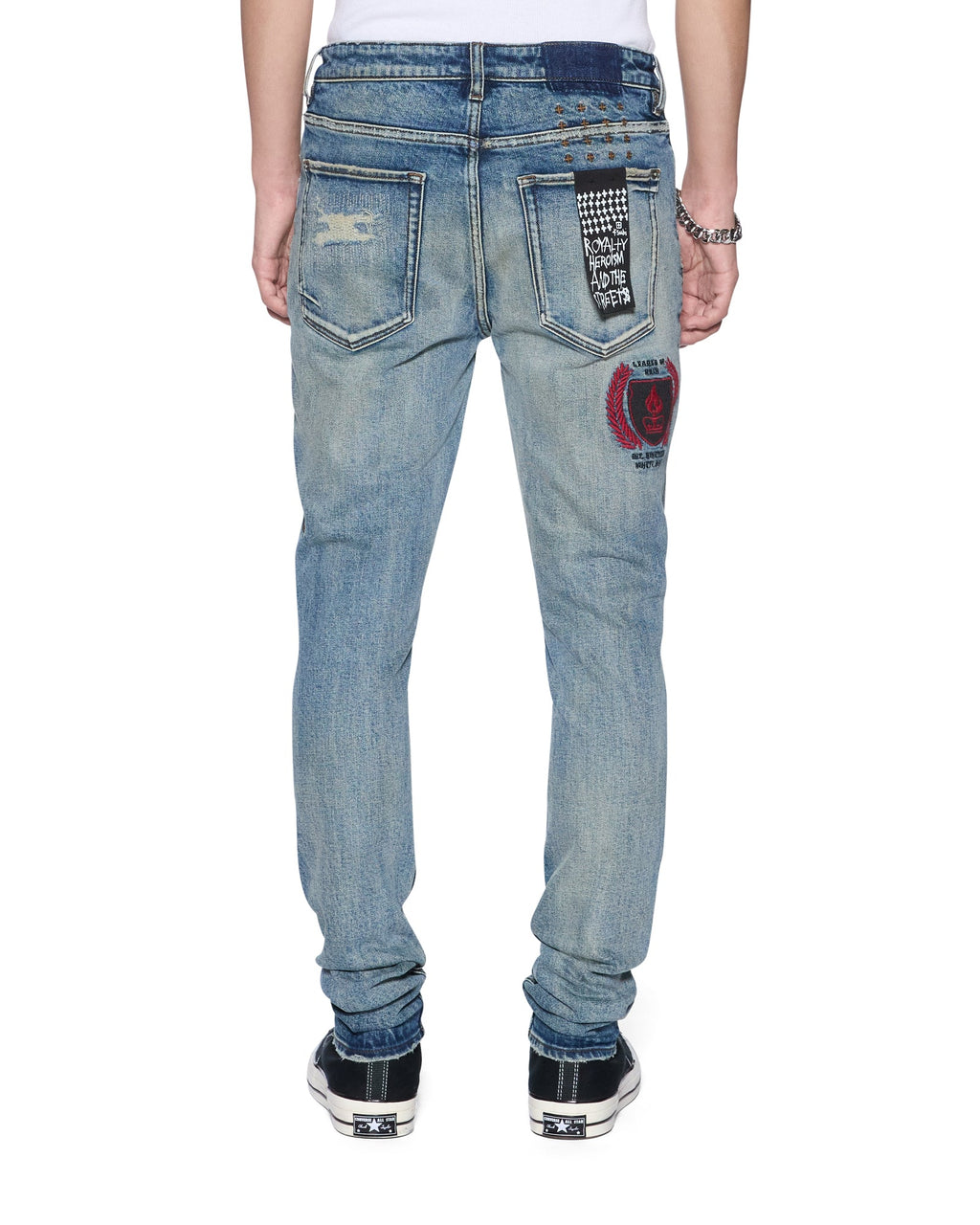 Mens Van Winkle Bleu Monday Repair Skinny Denim Jeans - Denim
