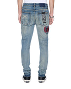 Mens Van Winkle Bleu Monday Repair Skinny Denim Jeans - Denim