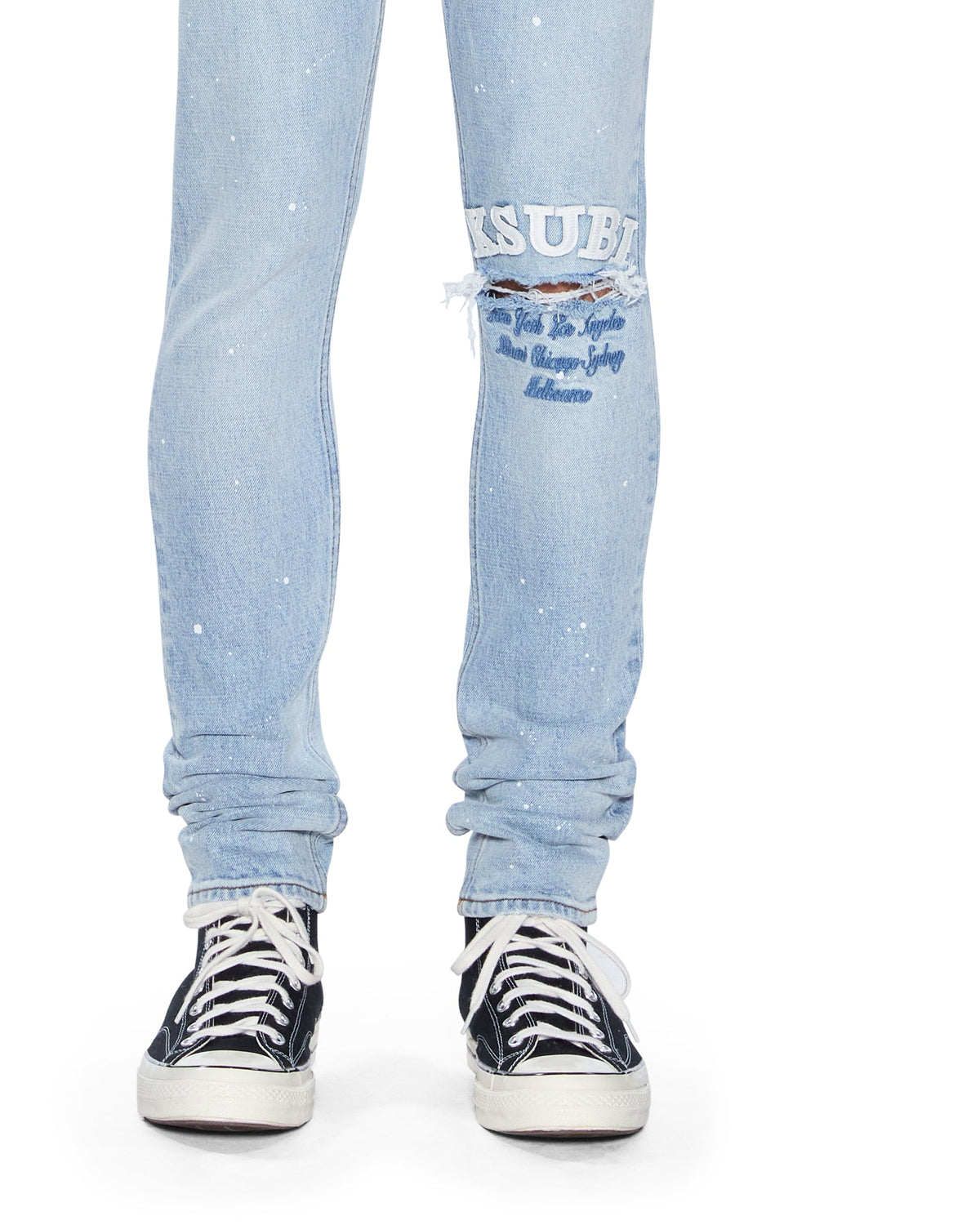 Mens Van Winkle Duke Blue Skinny Denim Jeans - Denim