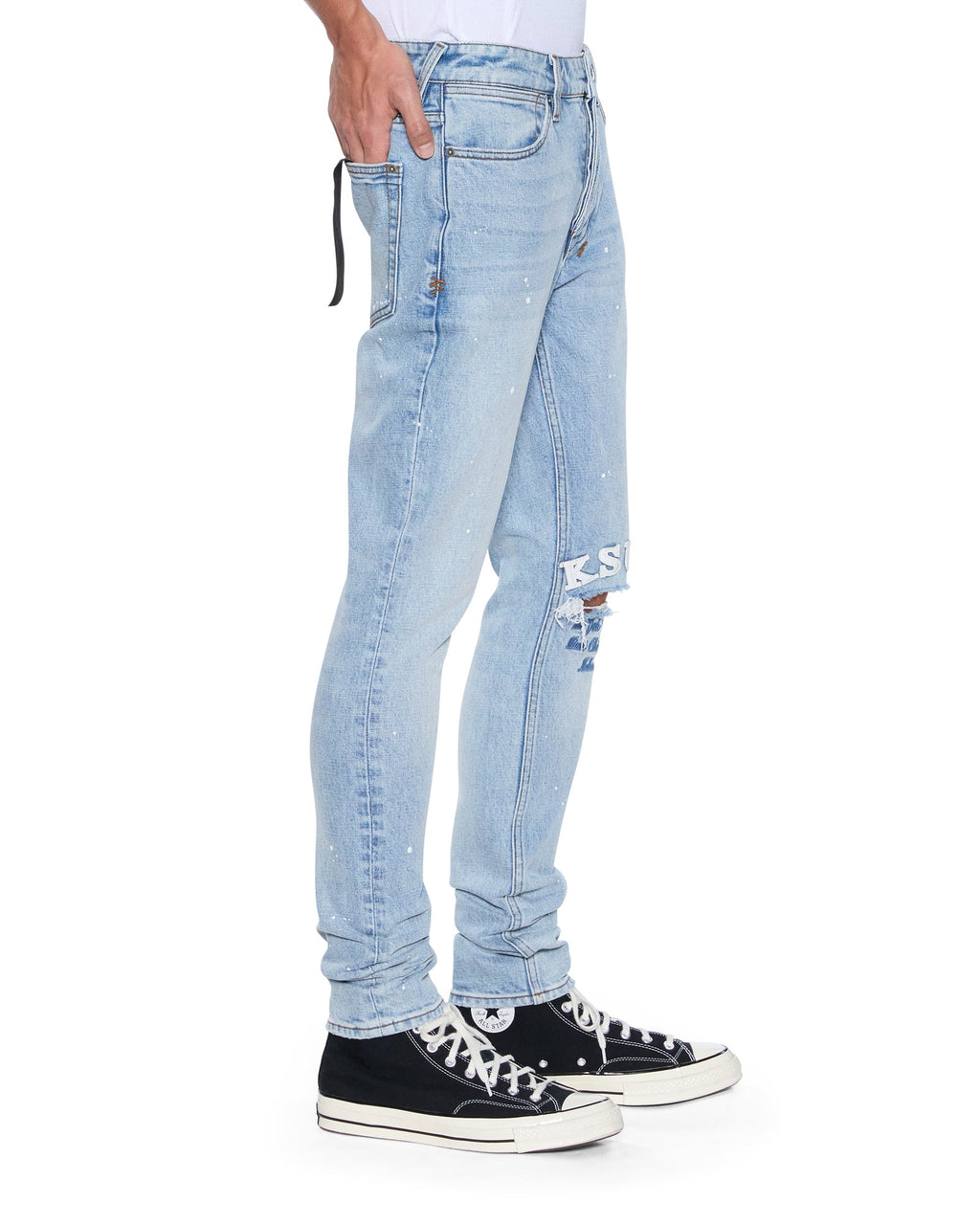 Mens Van Winkle Duke Blue Skinny Denim Jeans - Denim