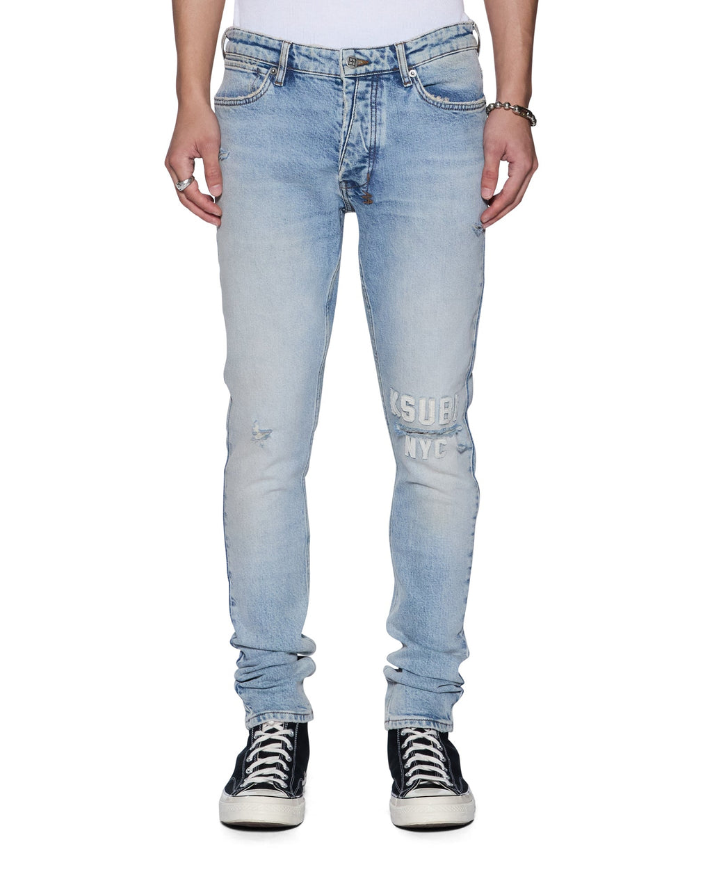 Mens Van Winkle Kasper Blue Skinny Denim Jeans - Denim