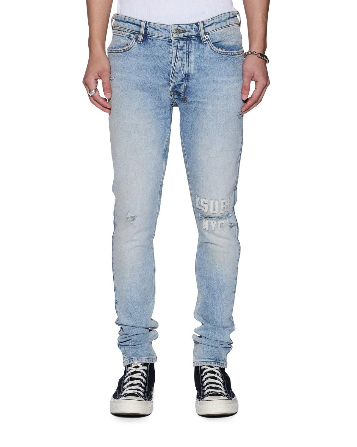 Mens Van Winkle Kasper Blue Skinny Denim Jeans - Denim