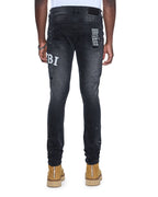 Mens Van Winkle Powder Grey Skinny Denim Jeans - Grey