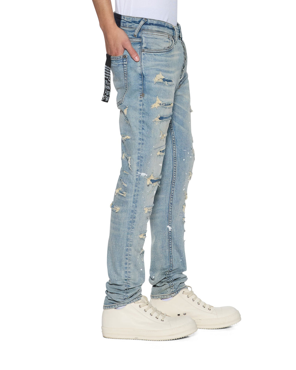 Mens Van Winkle Scatter Blue Skinny Denim Jeans - Denim