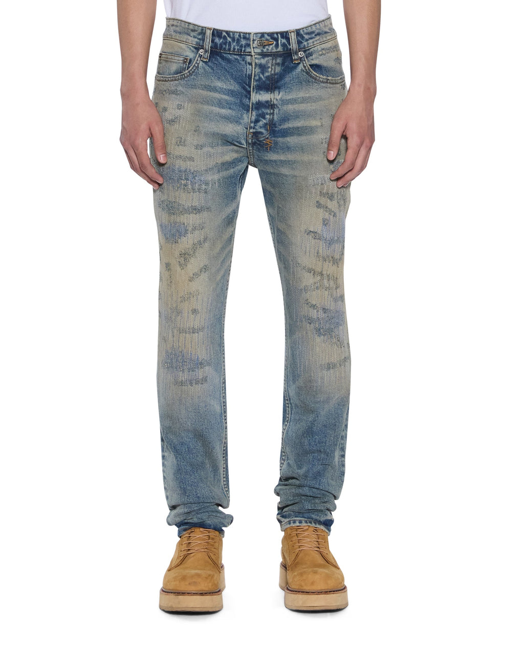 Mens Chitch Brooklyn Repair Slim Denim Jeans - Denim