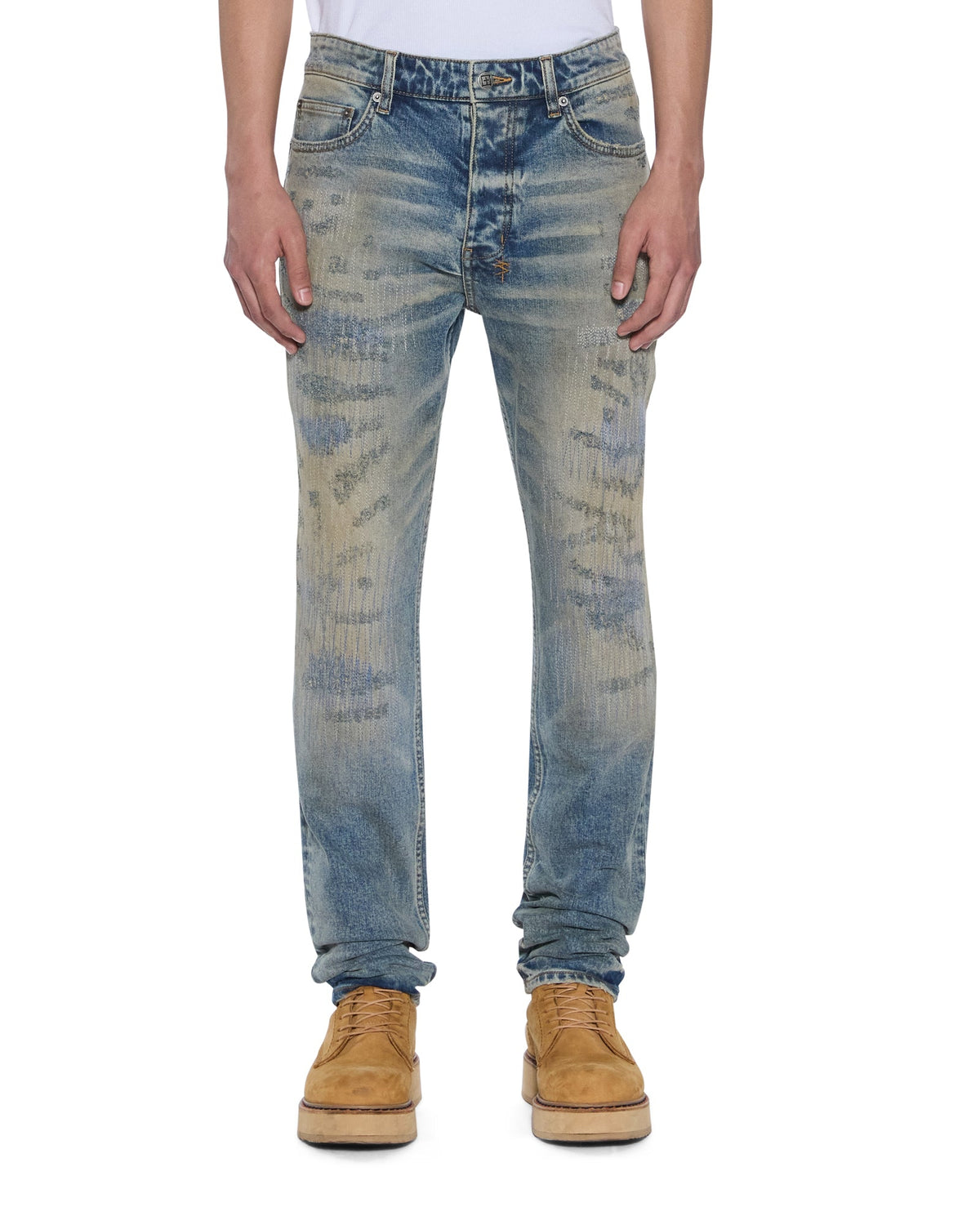 Mens Chitch Brooklyn Repair Slim Denim Jeans - Denim