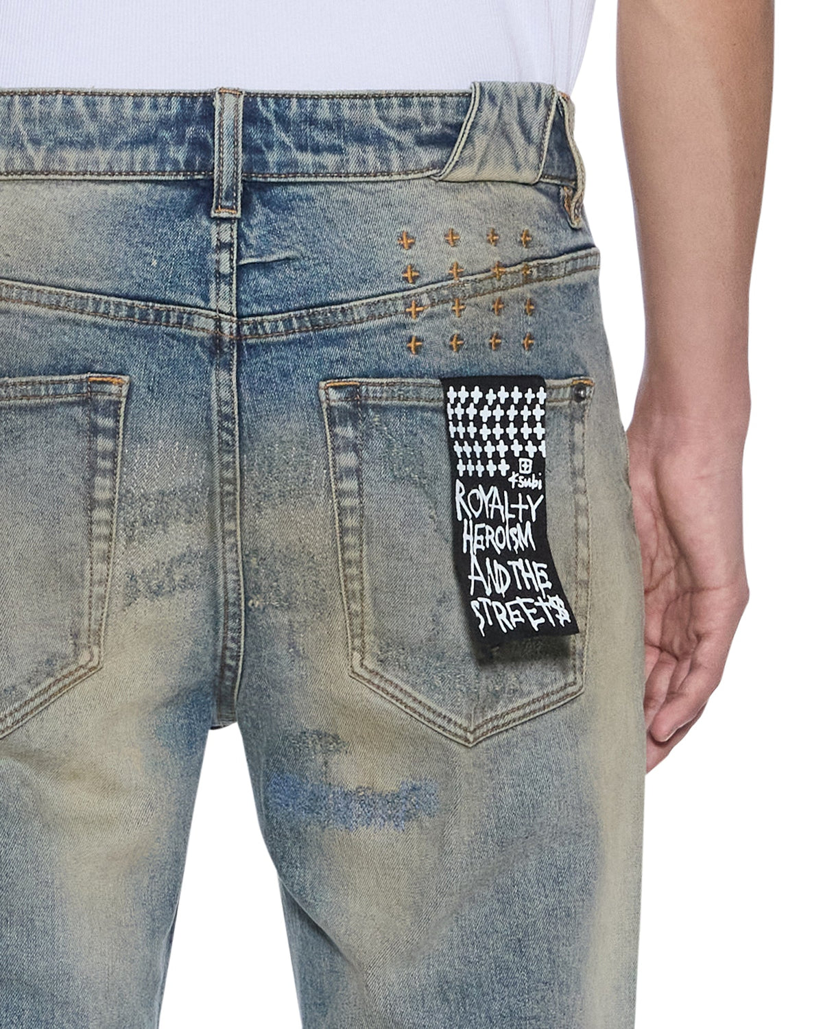 Mens Chitch Brooklyn Repair Slim Denim Jeans - Denim