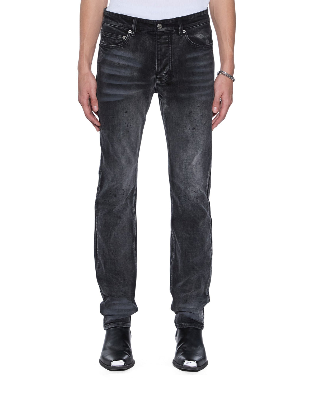 Mens Chitch Carbon Black Slim Denim Jeans - Black