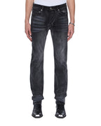 Mens Chitch Carbon Black Slim Denim Jeans - Black