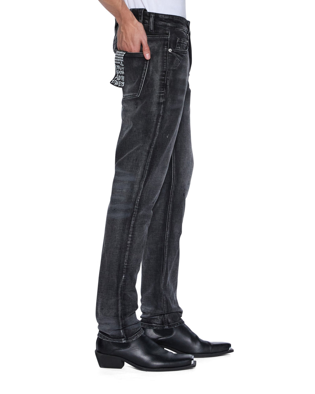 Mens Chitch Carbon Black Slim Denim Jeans - Black
