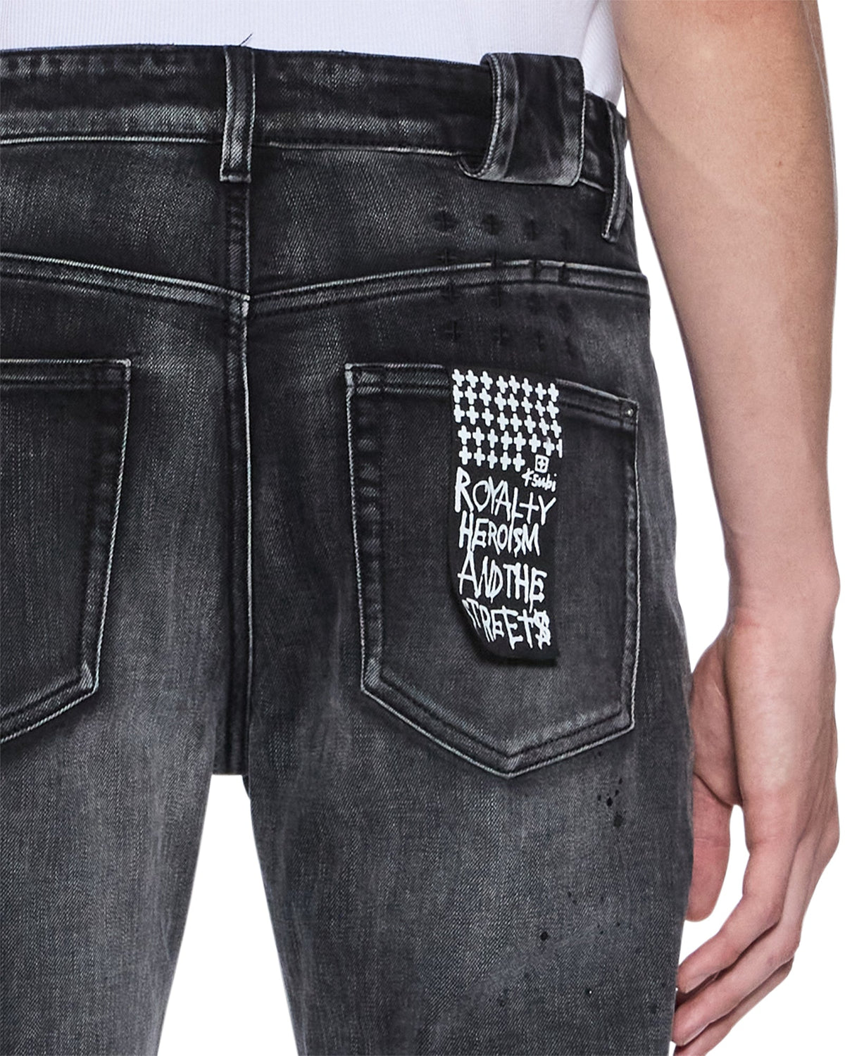 Mens Chitch Carbon Black Slim Denim Jeans - Black