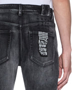 Mens Chitch Carbon Black Slim Denim Jeans - Black