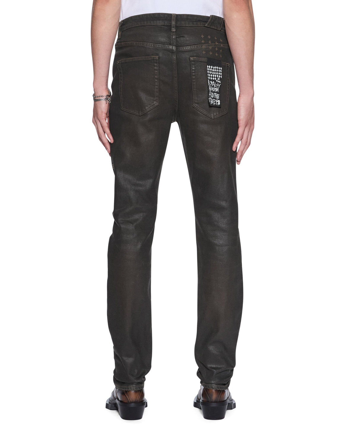 Mens Chitch Grease Slim Denim Jeans - Black