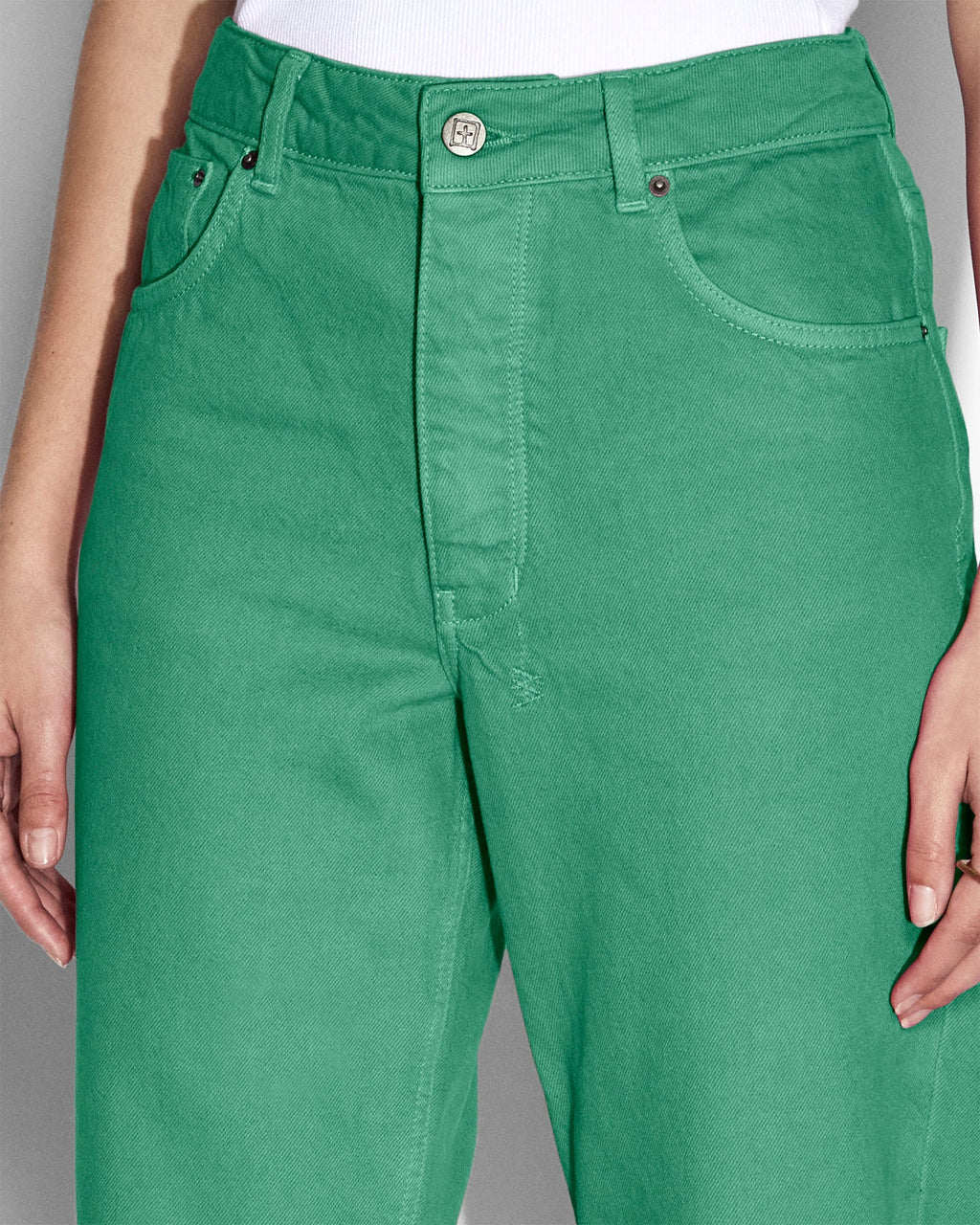 Womens Brooklyn Jade Straight Denim Jeans - Green