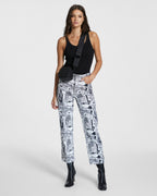 Womens Brooklyn Jean Pure Love B&w Straight Denim Jeans - Multi Colour
