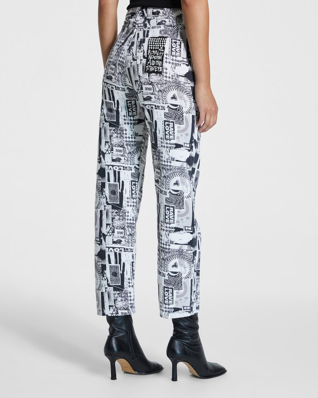 Womens Brooklyn Jean Pure Love B&w Straight Denim Jeans - Multi Colour