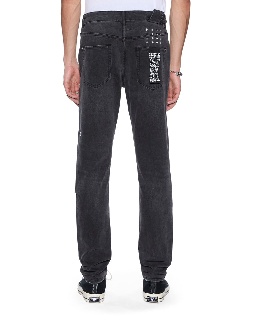 Mens Chitch Powder Grey Outfield Slim Denim Jeans - Grey