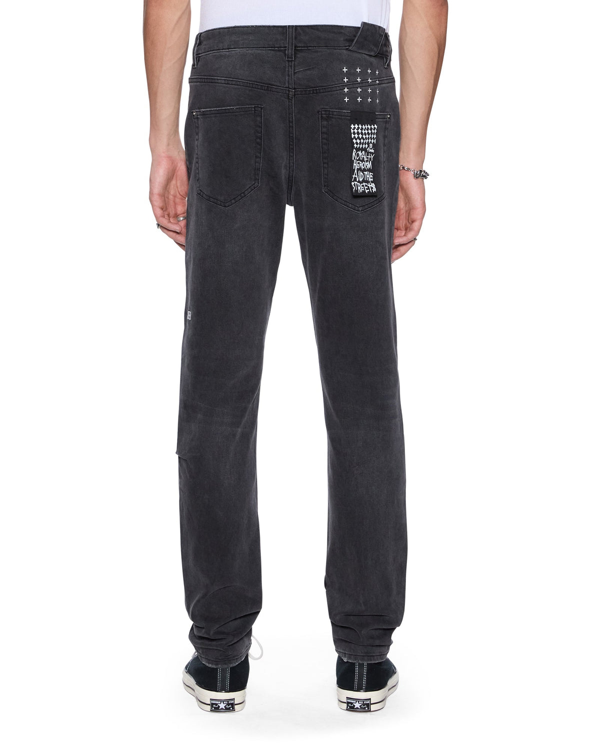 Mens Chitch Powder Grey Outfield Slim Denim Jeans - Grey