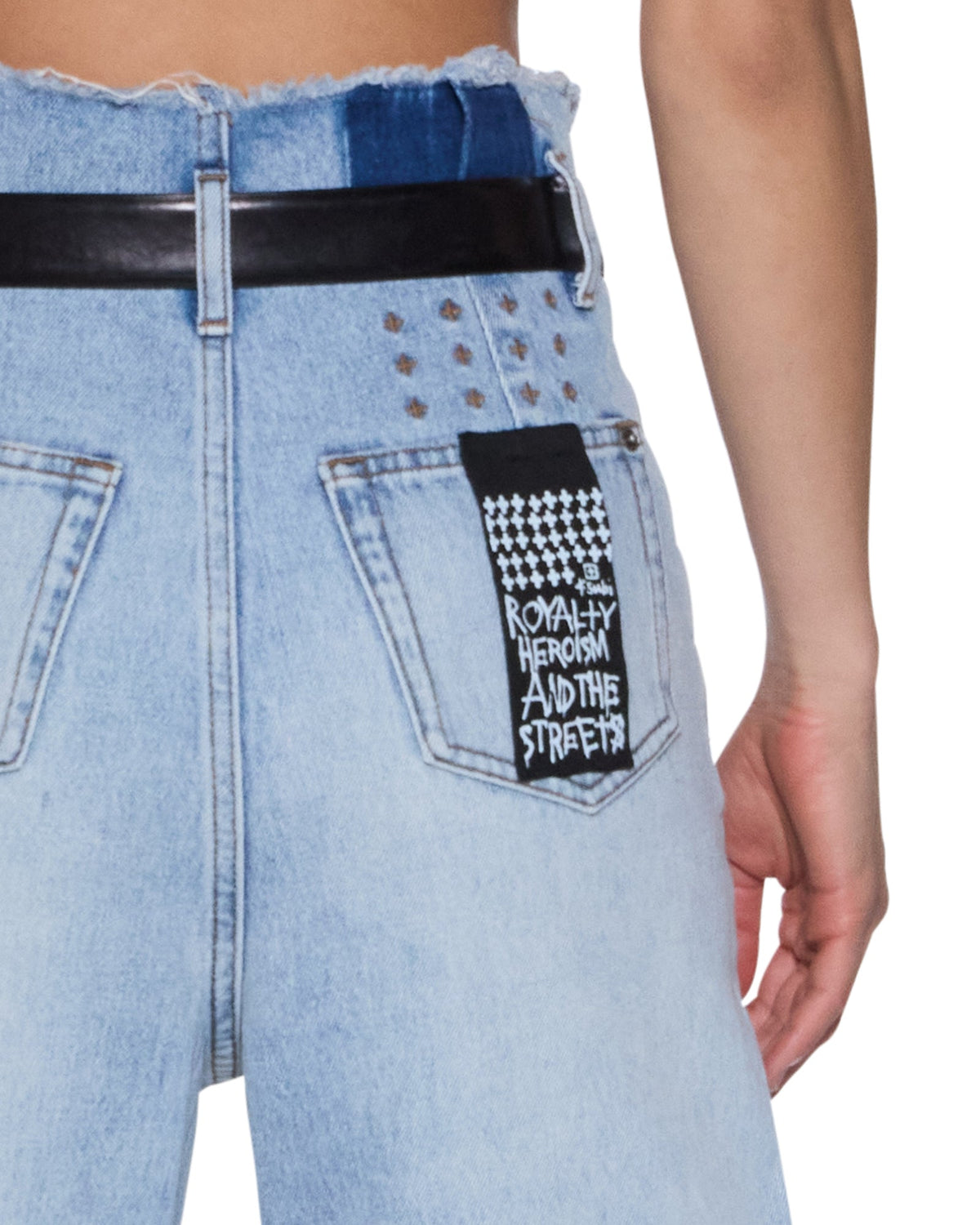 Womens Hi Barrel Jean Cutoff Vapour Barrel Leg Denim Jeans - Denim