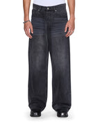 Mens Maxx Carbon Black Baggy Denim Jeans - Grey