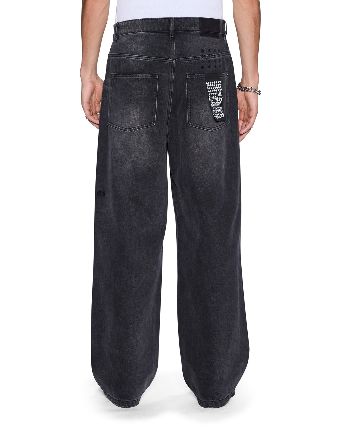 Mens Maxx Carbon Black Baggy Denim Jeans - Grey