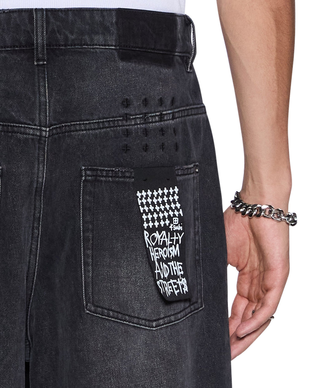 Mens Maxx Carbon Black Baggy Denim Jeans - Grey