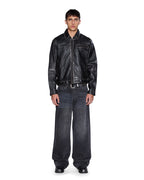 Mens Maxx Carbon Black Baggy Denim Jeans - Grey