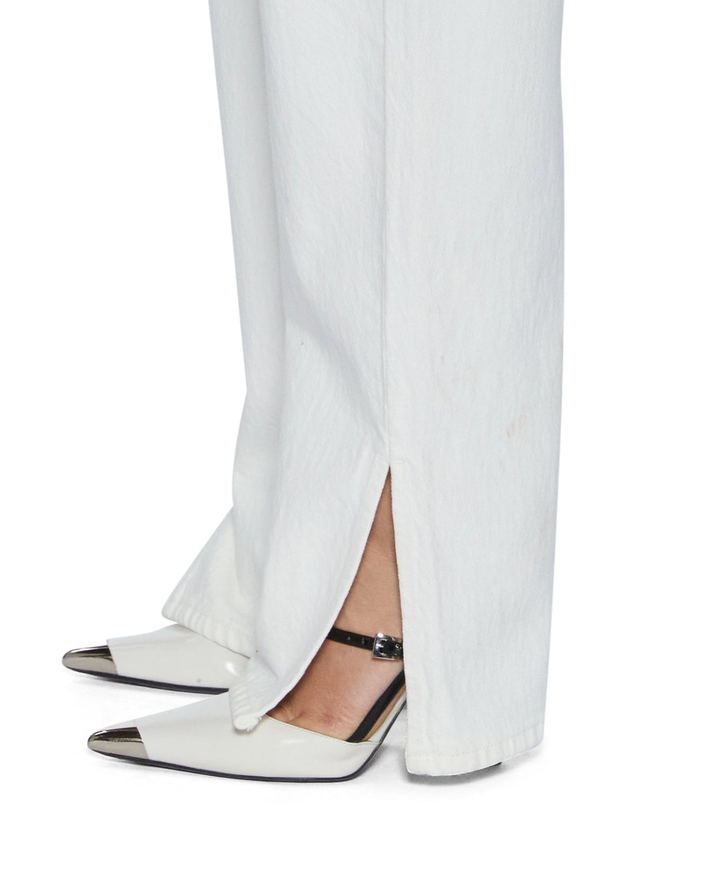 Womens Playback Splits Ecru Straight Denim Jeans - Beige