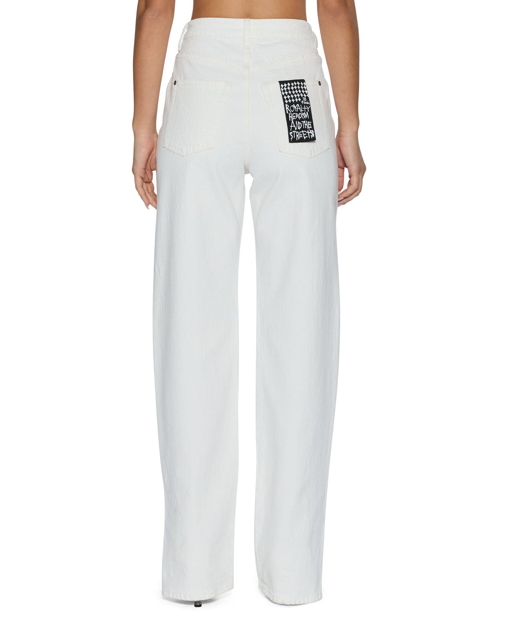 Womens Playback Splits Ecru Straight Denim Jeans - Beige