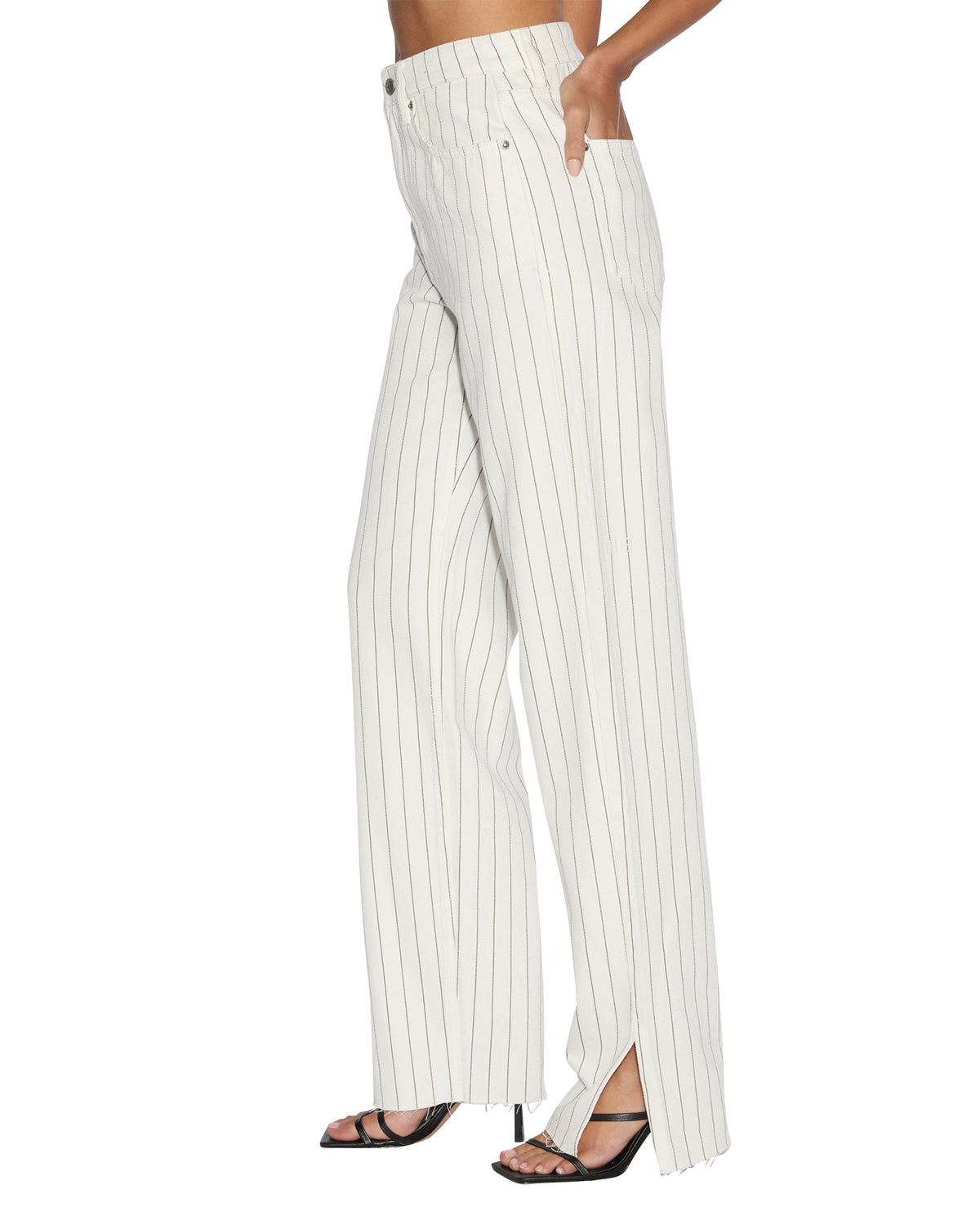 Womens Playback Prophetik Splits Straight Denim Jeans - White
