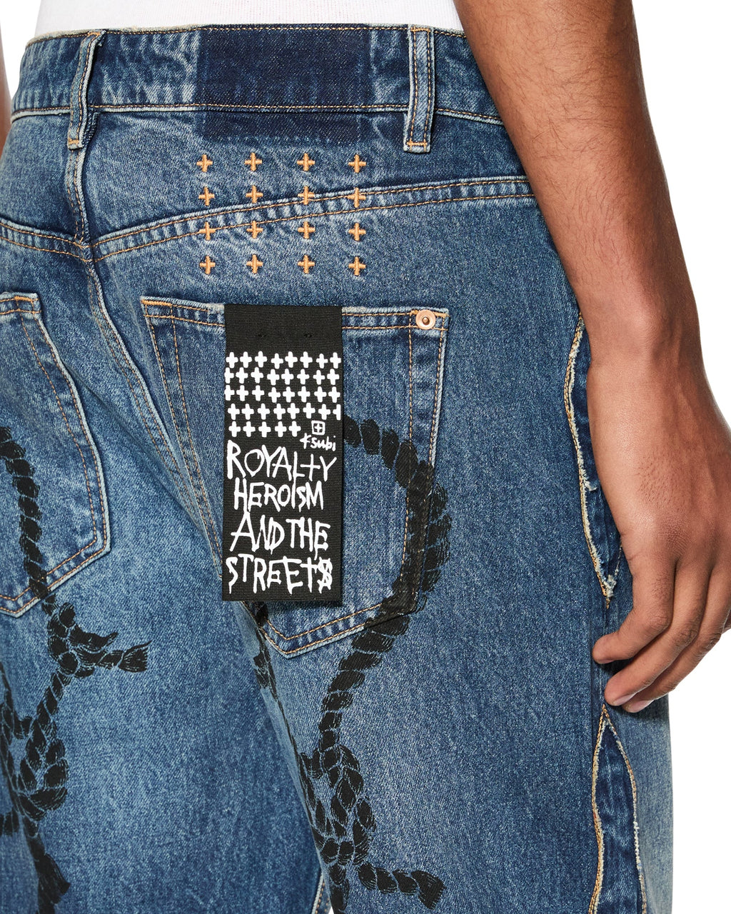Mens Roped Doubledown Bronko Antique Kraft Bootcut Denim Jeans - Denim