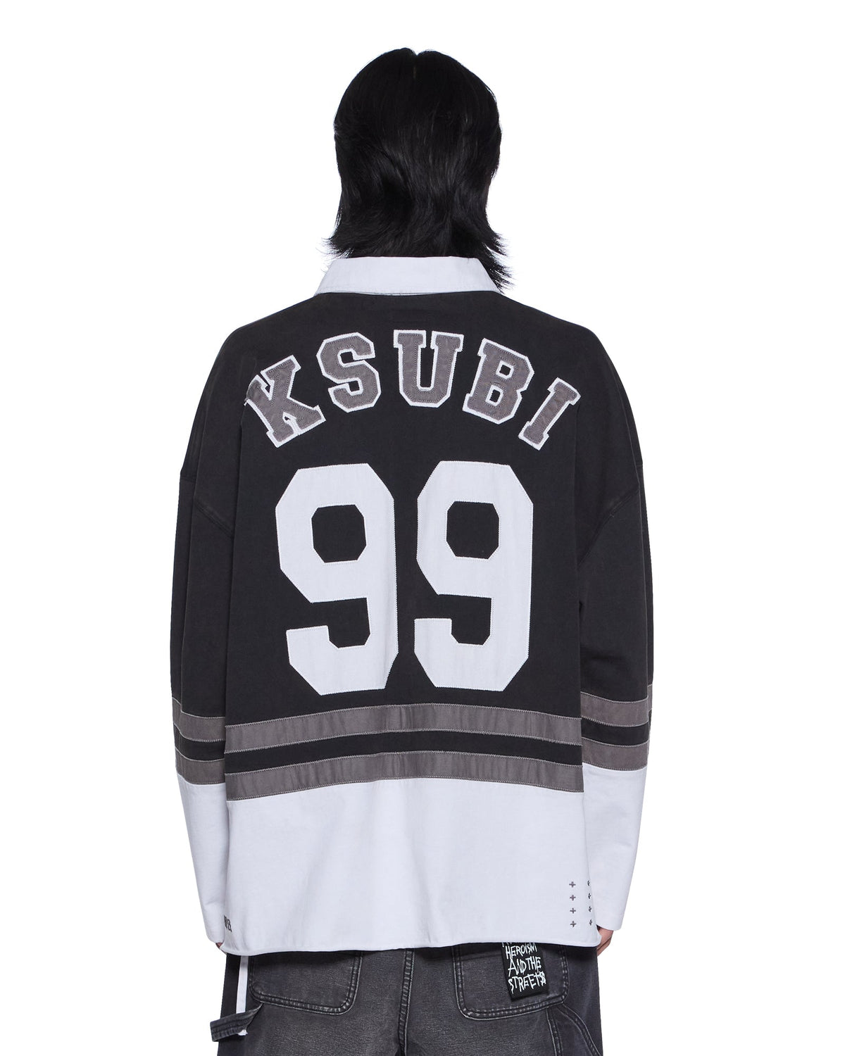 Mens Duke Rugby Ls Jersey Black Oversized Shirts - Black