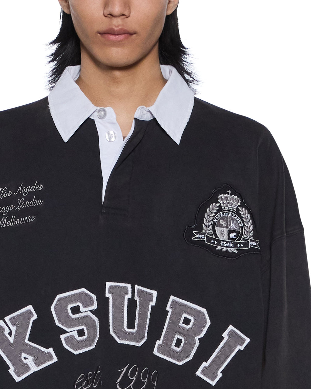 Mens Duke Rugby Ls Jersey Black Oversized Shirts - Black